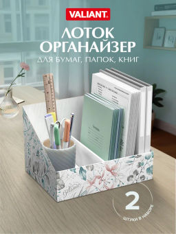 VAL BT-VP-300 Лоток - органайзер для бумаг, 30*23*20 см., набор 2 шт., BOTANIC, шт