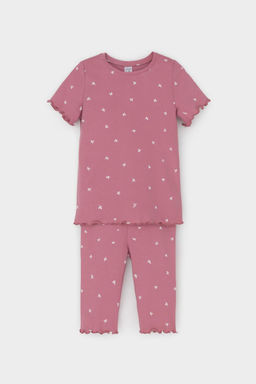 К 1632/пепельная роза,мини листики пижама для дев