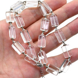 Бусы из горного хрусталя прямоугольник 10*15мм, 45см Радуга камня