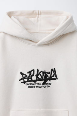 EMBROIDERED SLOGAN HOODIE - Zara фото 10