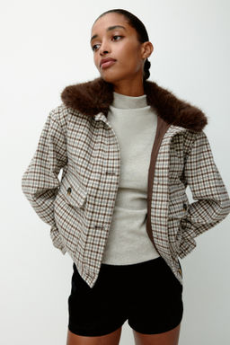 Cazadora de sarga con cuello efecto pelo - H&m фото 4