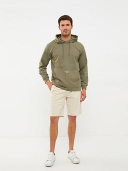Oversize Uzun Kollu Bask?l? Erkek Hoodie