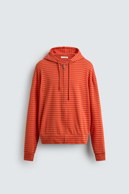 SUDADERA CAPUCHA RAYAS / Naranja - Zara фото 8