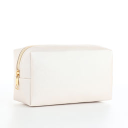 Косметичка женская на молнии, маленькая, объёмная, белая