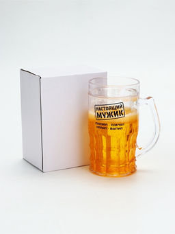 Кружка пивная охлаждающая Настоящий мужик, 420 мл, пластик