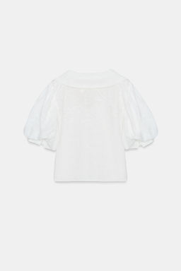 BLUSA CUELLO BOBO / Blanco - Zara фото 6