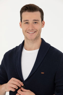 Мужской темно-синий трикотажный кардиган - U.s. polo assn фото 16