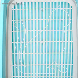 Туалет для кошек «Мур-мяу», 33×25×7 с. с сеткой, пластик, голубой