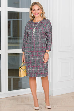 Платье Лолита Букле. Цвет: тёмно-серый / песочный / слива