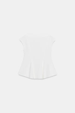 TOP PELUM PIQU? MANGA CORTA / Blanco roto - Zara фото 7