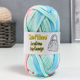 Цена за 2 шт. Пряжа трикотажная 95% хлопок, 5% эластан "Lentino Melange" 100 гр 30 м цвет 21