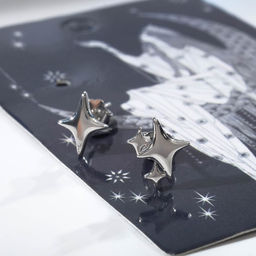Серьги металл Звездочёт, цвет серебро