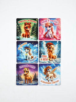 Набор магнитов новогодних «Волшебный Новый Год» полимер 7×7 см 12 шт.