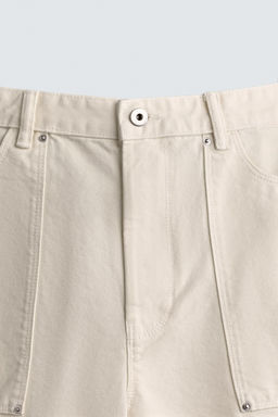 BERMUDA STRAIGHT FIT BOLSILLOS / Blanco - Zara фото 9