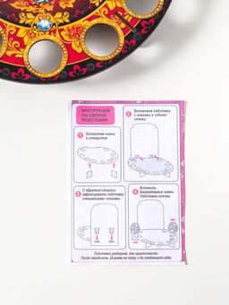 Подставка для кулича и 9 яиц Белый храм, красная, под кулич: 15.5 см, 25.5?22?25 см