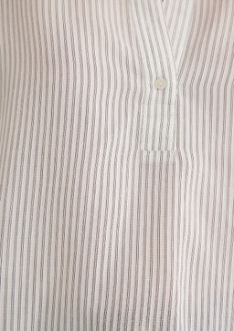 Cizgili Beyaz Gomlek - Mavi фото 7