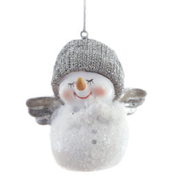 Фигурка декоративная подвесная "Снеговик", L5,5 W4,5 H7,5 см, 2в.