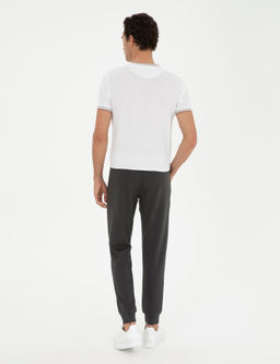 Gri Slim Fit Lastik Pa_al_ E_ofman Alt_