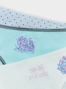 Трусы для девочек слипы мультипак (3 шт.) белые с печатью - Mark formelle фото 3