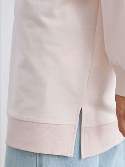 Bisiklet Yaka Bask?l? Kad?n Sweatshirt Tunik