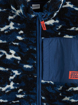 Dik Yaka Pel?? Erkek ?ocuk Fermuarl? Sweatshirt