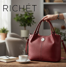 Женская кожаная сумка Richet 3212LN 839 Бордовый