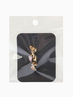 Брошь «Конфета» кристалл сердце, цвет розовый в золоте