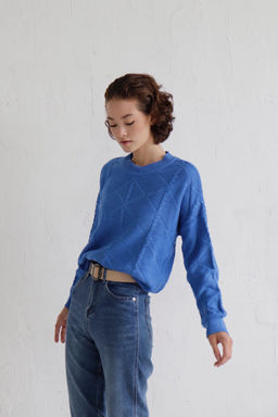 10019 Джемпер базовый голубой - Martichelli фото 6