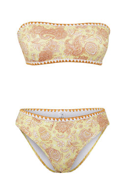 TRENDYOLMILLA Mavi Sal Desenli Straplez Nak?sl? Regular Bikini Tak?m? TBESS25BT00138  фото 13
