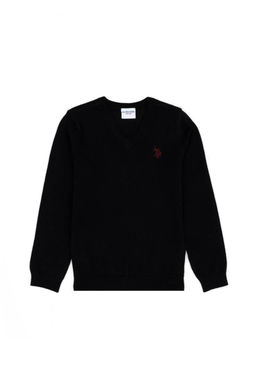 Черный базовый свитер для мальчика - U.s. polo assn фото 4