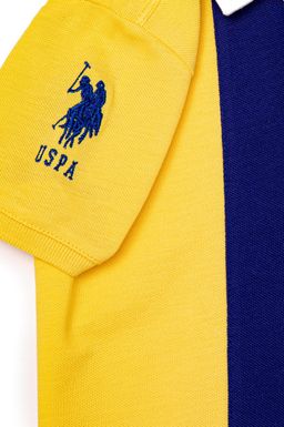 Светло-желтая футболка с воротником-поло для мальчиков - U.s. polo assn фото 4