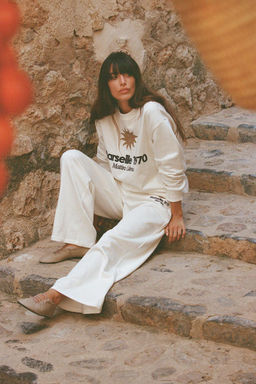 EMBROIDERED PLUSH JERSEY TROUSERS - Zara фото 2