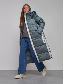 Пальто утепленное молодежное зимнее женское темно-зеленого цвета 5873TZ - Mtforce фото 19