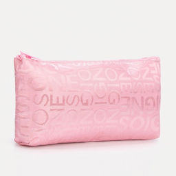Цена за 2 шт. Косметичка-пенал на молнии, маленькая, с буквами, розовая