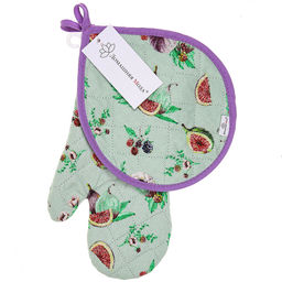 Инжир К Кухонный комплект: прихватка-варежка 15х30см + прихватка Капелька 20х25см, хлопок Премиум 191г/м2 - хлопок 100%, наполнитель - ватин 280гр/м2, Домашняя мода (Россия)