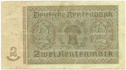 Банкнота 2 рентенмарки 1937 года Германия