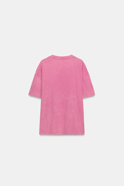 CAMISETA EFECTO LAVADO BRILLOS / Rosa - Zara фото 5