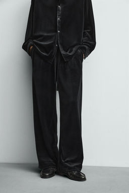 RELAXED FIT VELVET TROUSERS - Zara фото 5