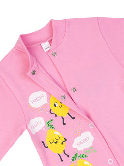 Комбинезон ясельный розовый лимоны