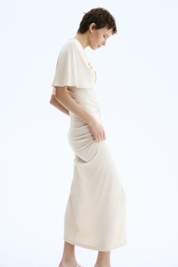 Vestido drapeado con capa decorativa - H&m фото 3