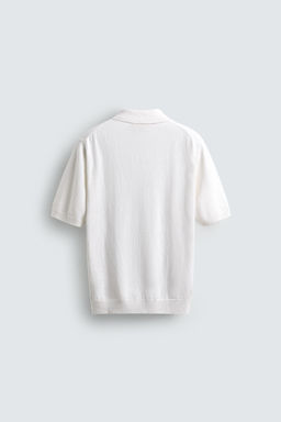 POLO PUNTO REGULAR FIT ALGOD?N - LINO / Blanco roto - Zara фото 7