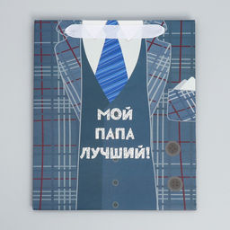 Цена за 2 шт. Пакет подарочный ламинированный, упаковка, Мой папа лучший, ML 27?23?11.5 см