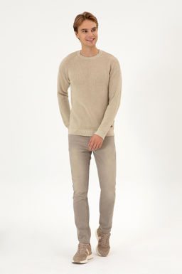 Erkek Comfort Fit Bisiklet Yaka Kum Melanj Basic Kazak - U.s. polo assn фото 4