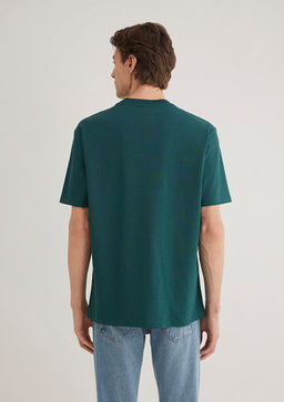 Etiket Detayl? Yesil Basic Tisort - Mavi фото 5
