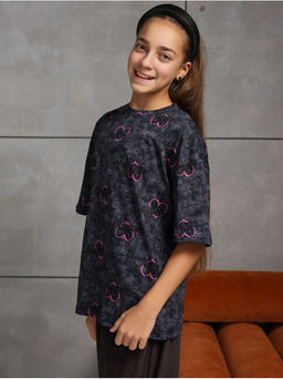 Футболка "Принт" Графит Девочка