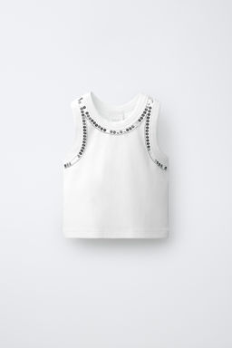 TOP LENTEJUELAS / Blanco