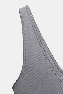 TOP ESCOTE PICO RIB / Azul / Gris - Zara фото 4