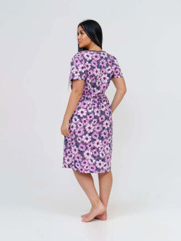 Халат женский, цвет фиолетовый серый коричневый