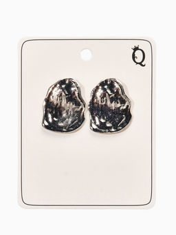 Цена за 2 шт. Серьги металл «Мятые», цвет серебро