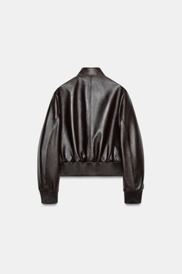 100% LEATHER BOMBER JACKET ZW COLLECTION - Zara фото 16